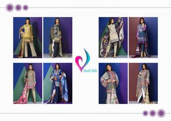 Crescent Vol-1 Karachi Lawn Cotton Dress Material Collection (8 Pcs Catalog )