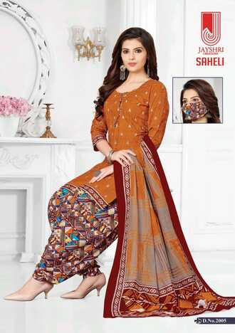 Jayshree Saheli Vol -2 Cotton Printed Dress Materials With Face Mask ( 18 Pcs Catalog )