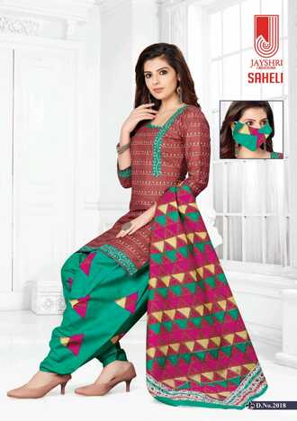 Jayshree Saheli Vol -2 Cotton Printed Dress Materials With Face Mask ( 18 Pcs Catalog )