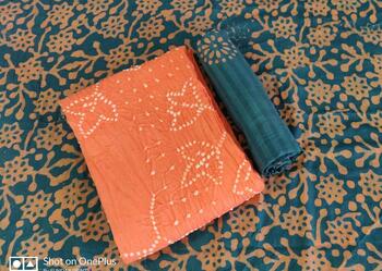 buy online fancy satin bandhni with wax batik dress materials in wholesale price ( 4 pcs catalog )