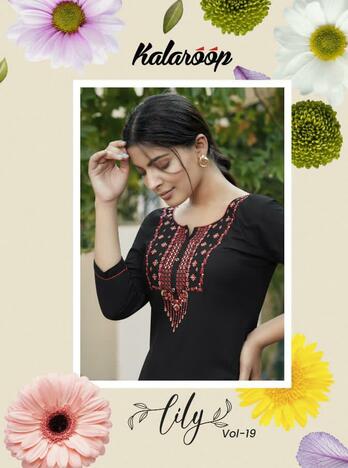 Kalaroop Lily Vol 19 Straight Ready-made Embroidery Kurti Collection  ( 8 Pcs Catalog )