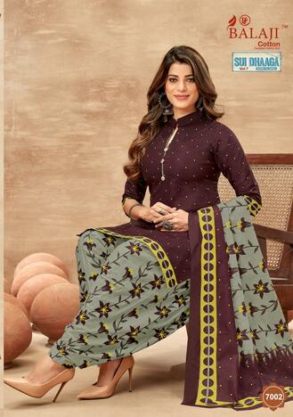 Balaji Sui Dhaga Vol-7 Cotton Printed Patiyala Dress Materials Collection ( 12 Pcs Catalog )