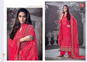 Tanishq Bandhej Lawn Cotton Embroidery Salwar Suit ( 8 Pcs Catalog )