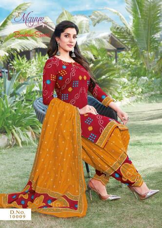 Mayur Bandhani Special Vol-10  Daily Wear Cotton Printed Bandhani Dress Materials ( 12 Pcs Catalog )