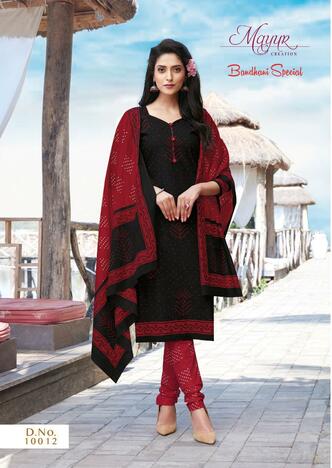 Mayur Bandhani Special Vol-10  Daily Wear Cotton Printed Bandhani Dress Materials ( 12 Pcs Catalog )