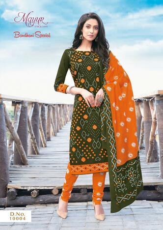 Mayur Bandhani Special Vol-10  Daily Wear Cotton Printed Bandhani Dress Materials ( 12 Pcs Catalog )