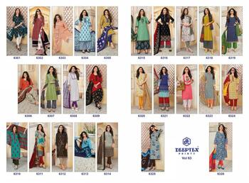 Deeptex Miss India Vol 63 Cotton Printed Dress Materials ( 26 Pcs Catalog )