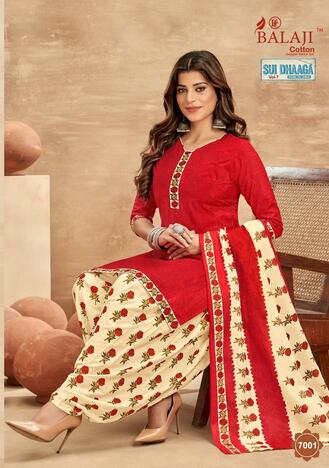 Balaji Sui Dhaga Vol-7 Cotton Printed Patiyala Dress Materials Collection ( 12 Pcs Catalog )