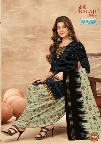 Balaji Sui Dhaga Vol-7 Cotton Printed Patiyala Dress Materials Collection ( 12 Pcs Catalog )