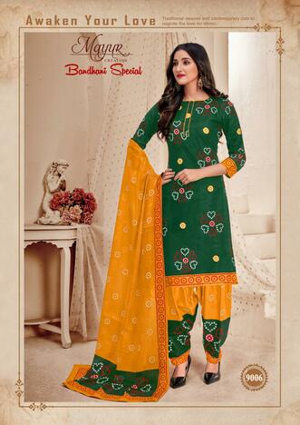 Mayur Bandhani Special Vol-9 Low Range Cotton Printed Bandhani Dress Materials ( 12 pcs catalog )