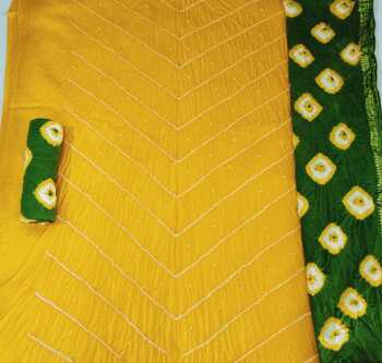 Buy Online Fancy Micro Hand Bandhej Dress Materials ( 5 Pcs Catalog )