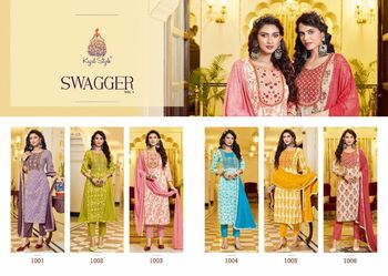 Kajal Style Swagger Vol-1 Ready-made Kurti With Pant & Dupatta Collection ( 6 Pcs Catalog )