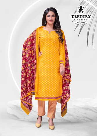 Deeptex  4-Colour Vol-2 Cotton Printed Dress Materials Collection In Wholesale ( 20 Pcs Catalog  )