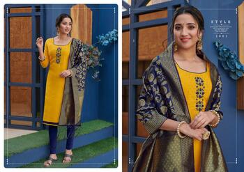 Avc Kalyani Banarasi Dupatta Fancy Dress Materials ( 4 Pcs Catalog )