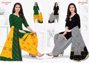 Buy Online  Shree Ganesh Hansika Vol-8 Causal Wear Patiyala Dress Materials Collection ( 36 Pcs Catalog )