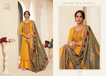 Levisha Panihari Jam Silk Embroidery Plazzo Style Salwar Suit ( 8 Pcs Catalog )
