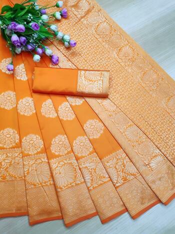 Buy Online Yellow Color  Party Wear Banarasi Saree Best Price In India