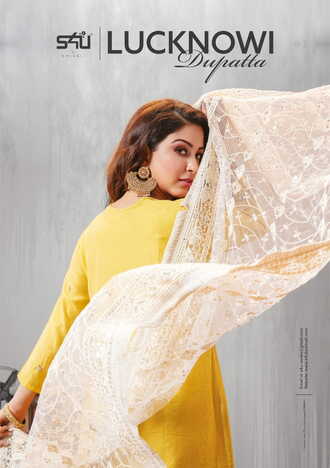 S4U Lucknowi Designer Eid Special Net Fabric Dupatta Collection ( 4 Pcs Catalog )