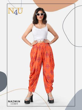 N4U Nazmin Rayon Printed Free Style Dhoti Pant Collection ( 7 Pcs Catalog )