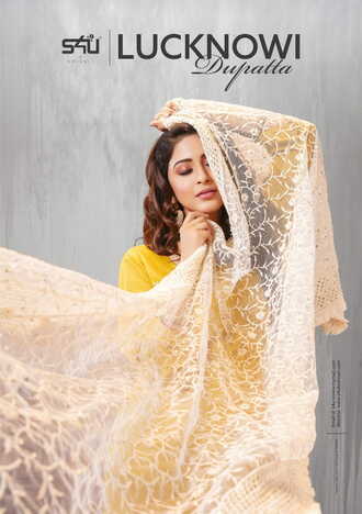 S4U Lucknowi Designer Eid Special Net Fabric Dupatta Collection ( 4 Pcs Catalog )