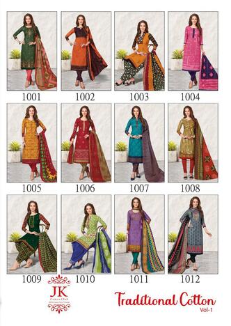 Jk Traditional Cotton Vol -1 Cotton Dupatta Designer Dress Materials In Wholesale Price ( 12 pcs catalog )