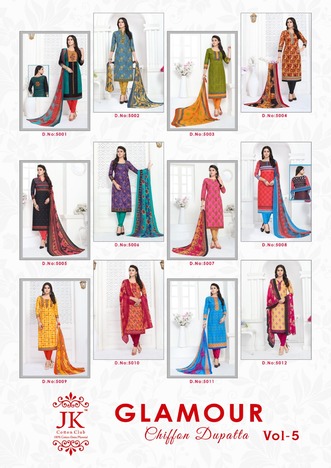 J K Glamour Vol-5  Salwar Suit ( 12 Pcs Catalog )