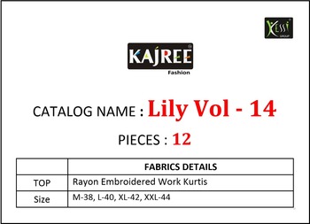 Kajree Lily Vol-14 Kurtis (12 Pcs Catalog )