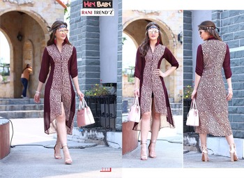 Rani Trens'z Western Part-D Georgette Ready-made Party Wear Kurtis Collection ( 8 Pcs Catalog )